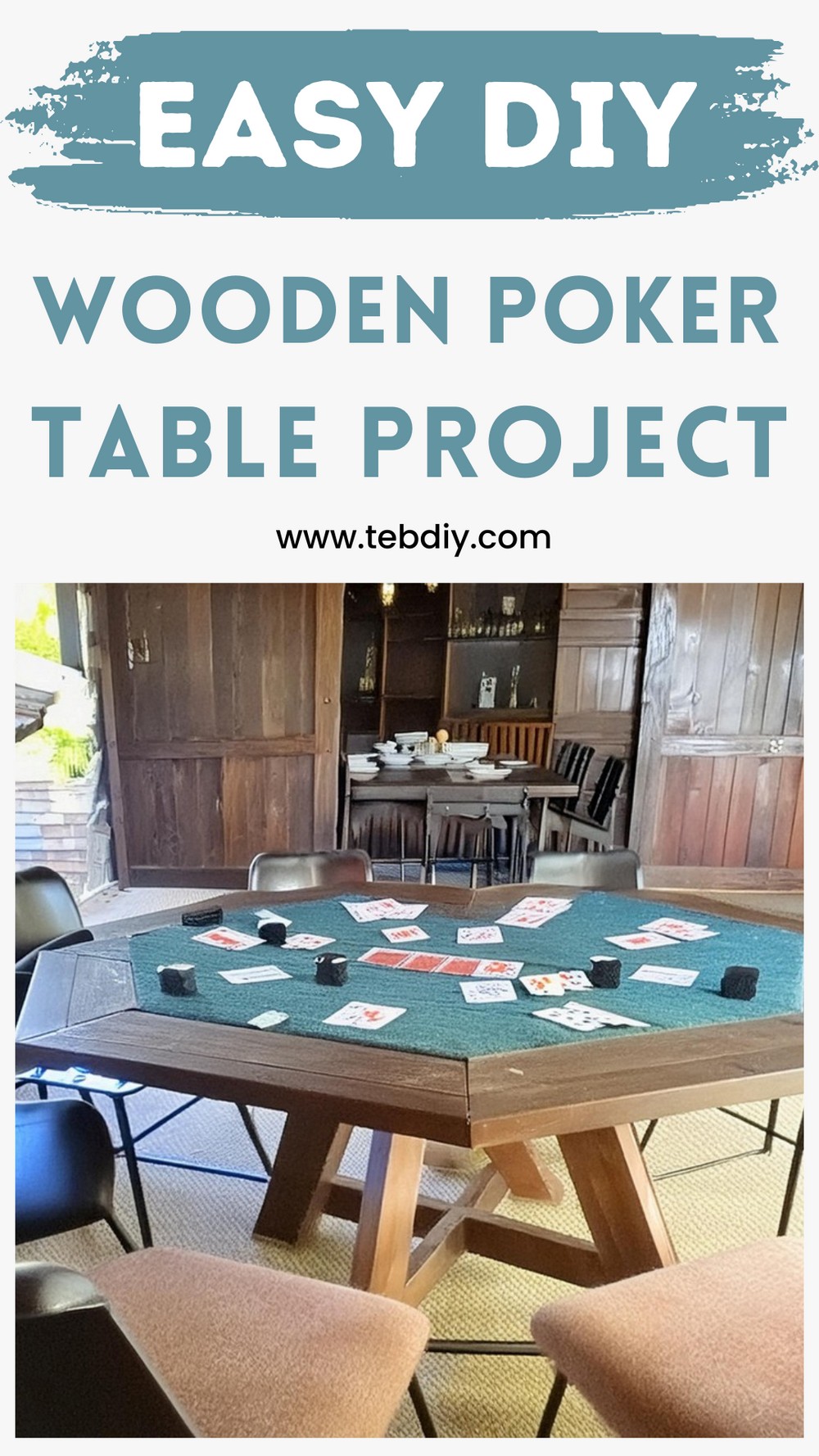Modern DIY Wooden Poker Table