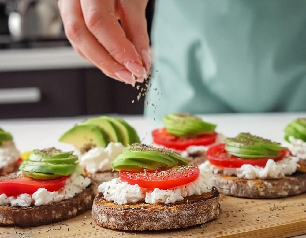 Avocado Toast With Cottage Cheese & Tomatoes 2