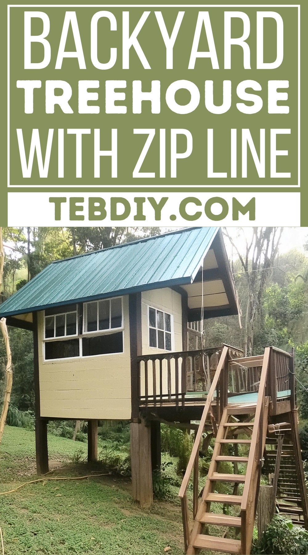 Backyard Treehouse With Zip Line