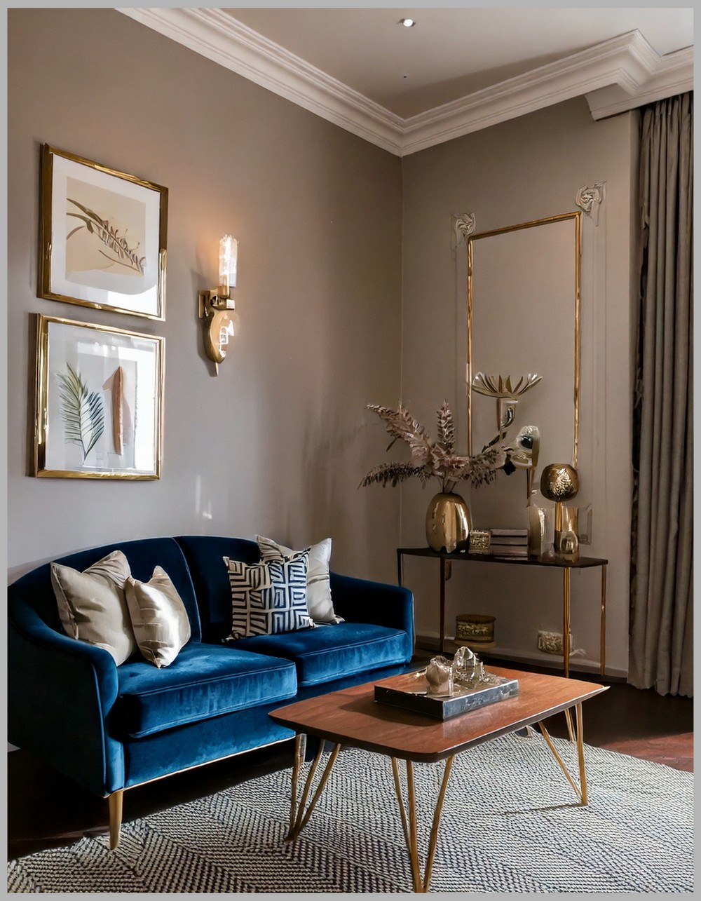 Art Deco Inspired Glam Living Room