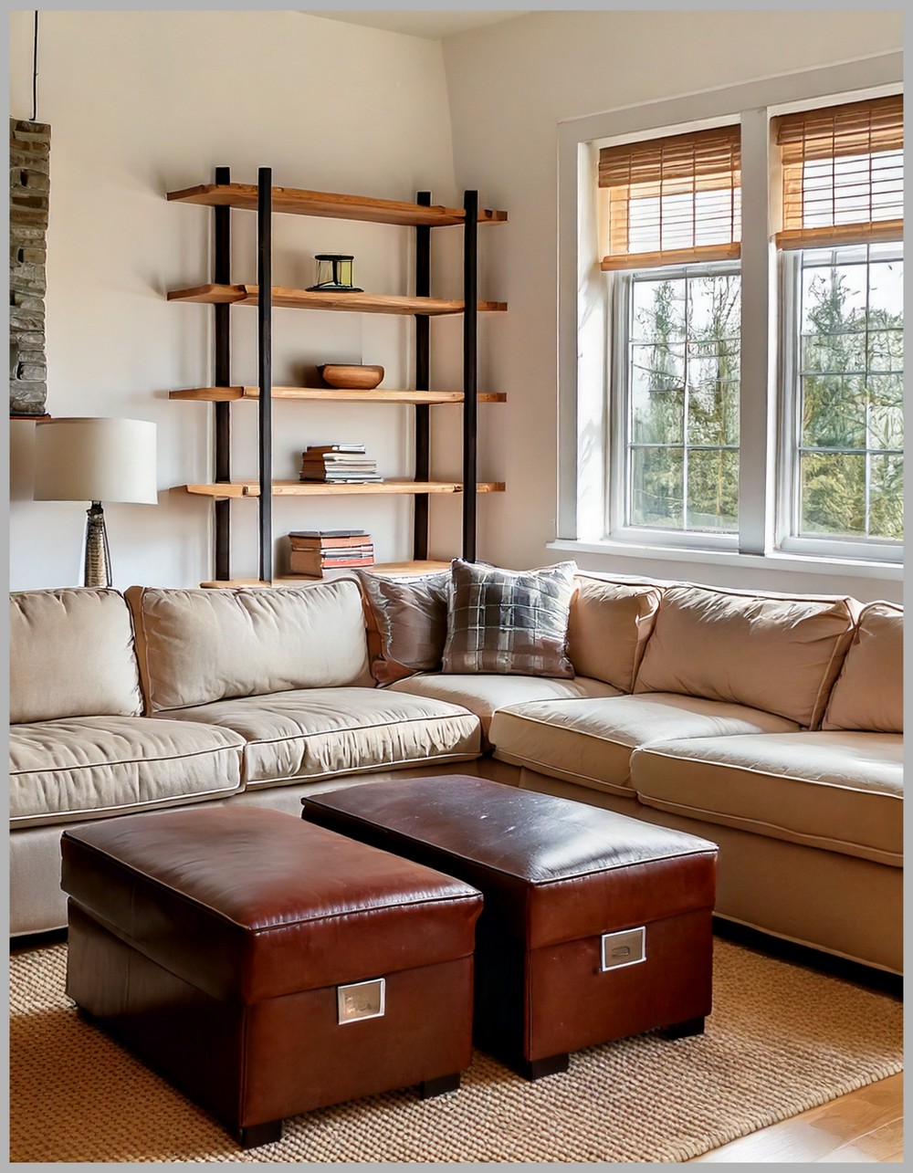 Bright Living Space Transitional Modern Farmhouse