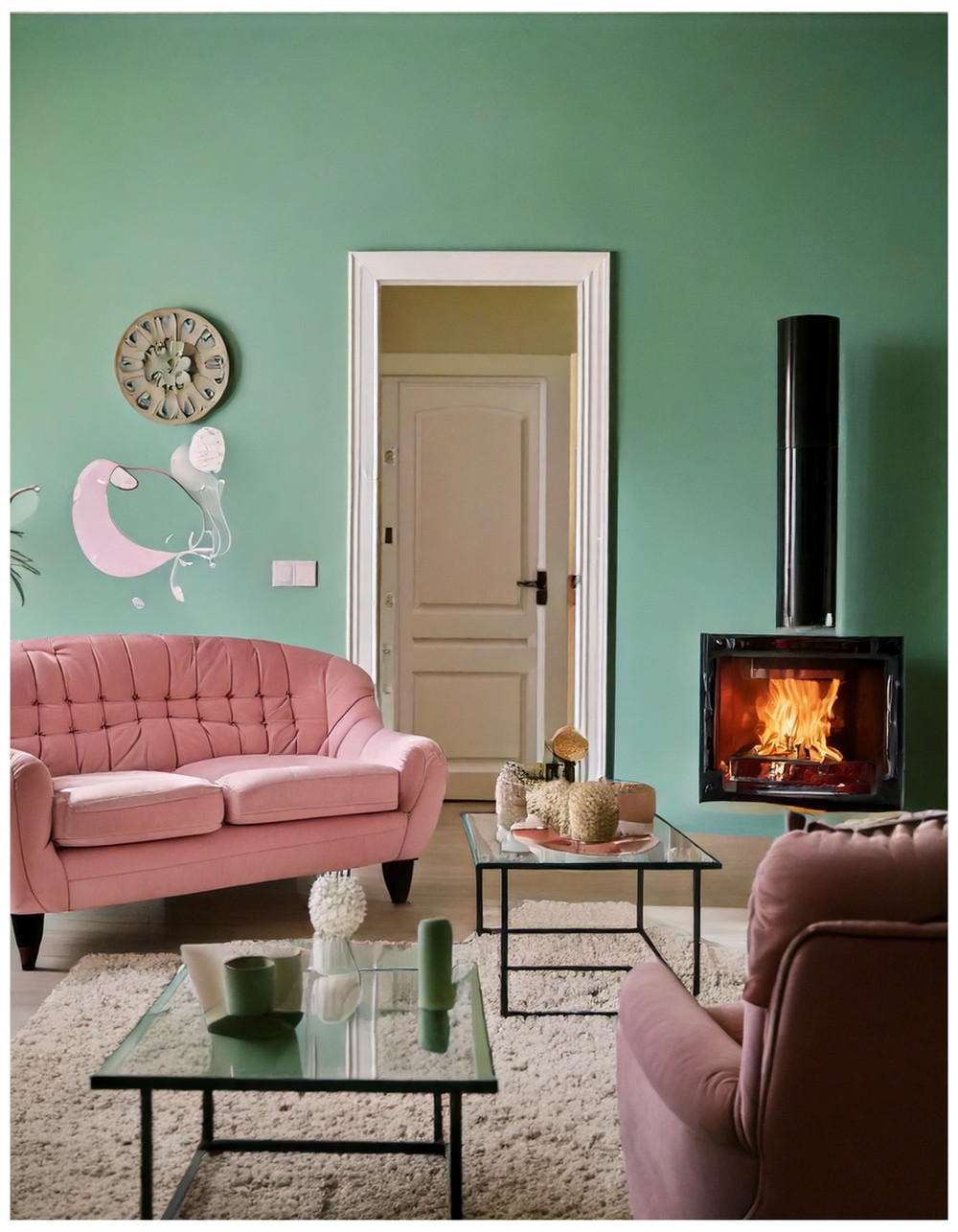 Dreamcore Living Room with Soft Pastel Tones and Surreal Symmetry