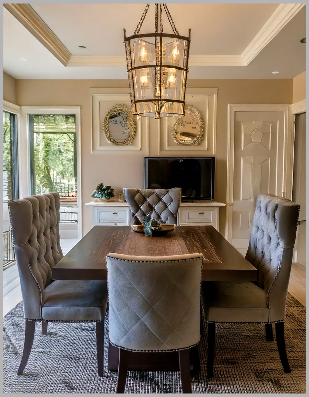 Formal Dining Room Transitional Grandeur