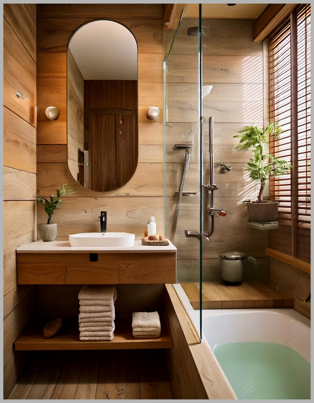 Japandi Spa Bathroom Retreat