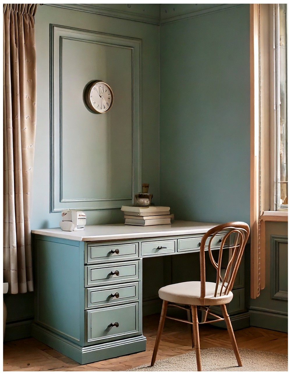 Minimalist Dreamcore Office with Surreal Quietness and Pastel Accents