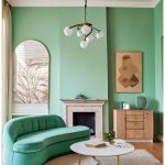 Mint Green and Ivory Dreamcore Living Room with a Subtle Retro Touch