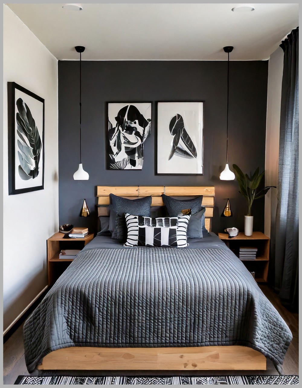 Monochrome Graphic Bedroom