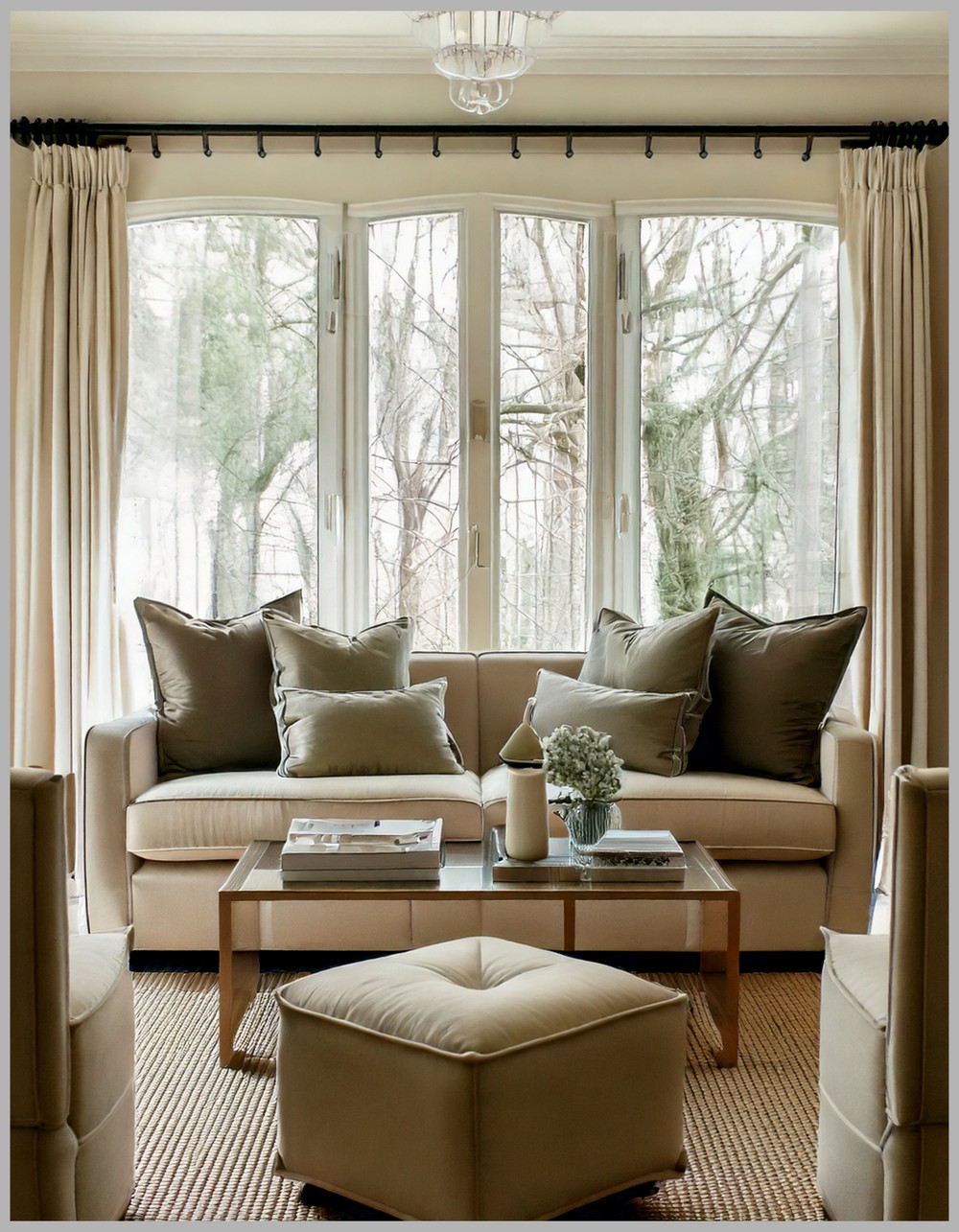 Neutral Living Room Transitional Harmony