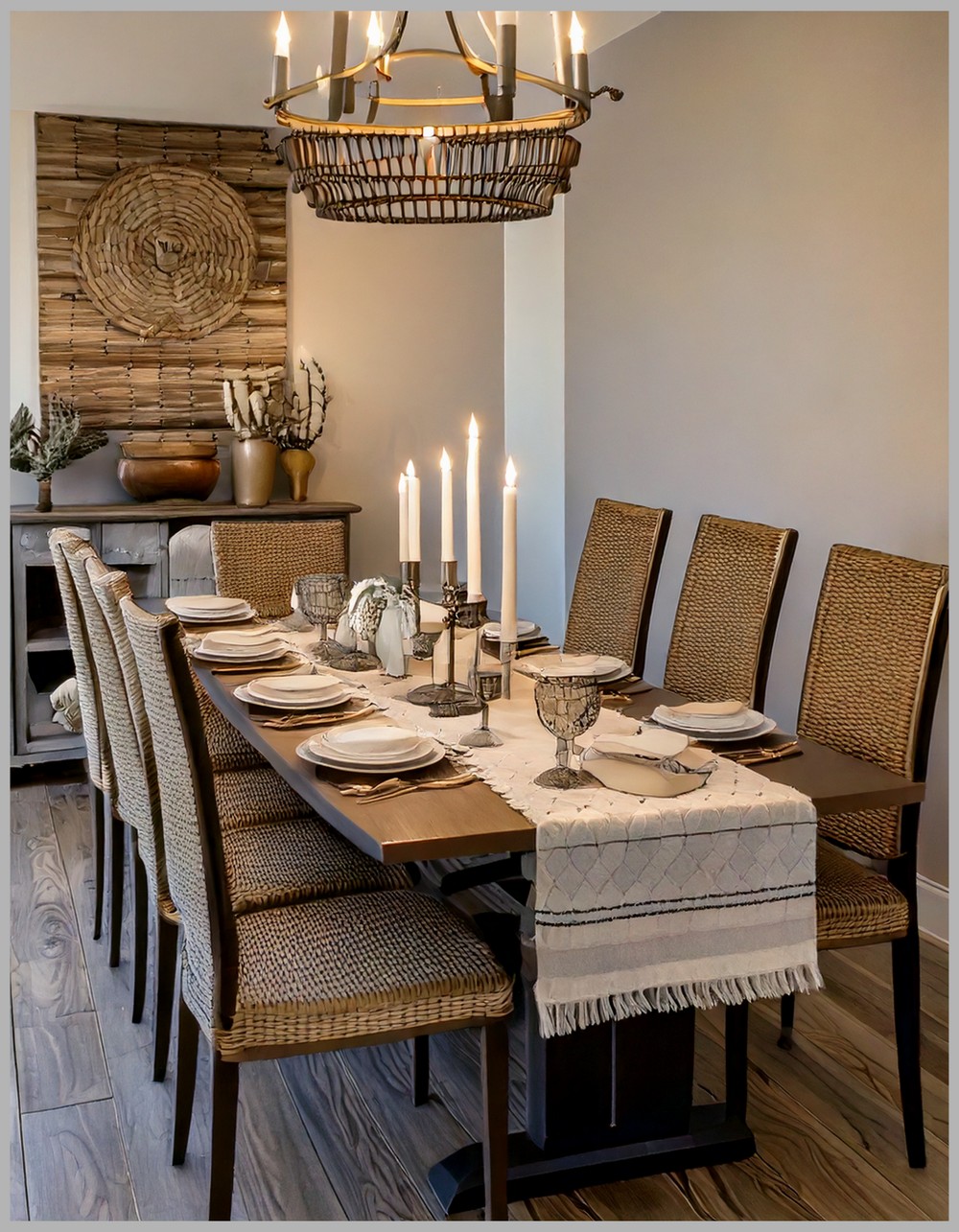 Rustic Elegance Dining Room Transitional Setting