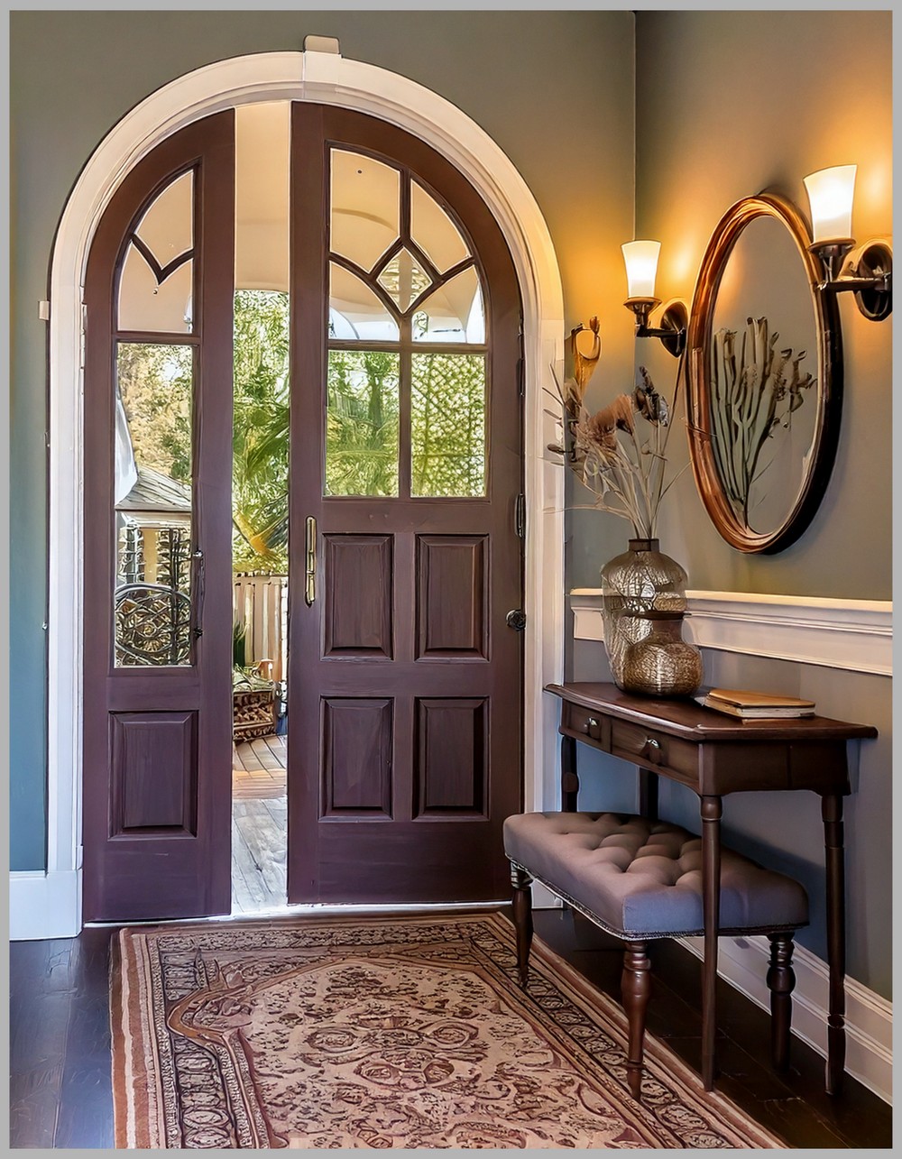 Stylish Arched Entryway Transitional Welcome