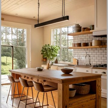 Sun-Kissed Farmhouse Kitchen Island