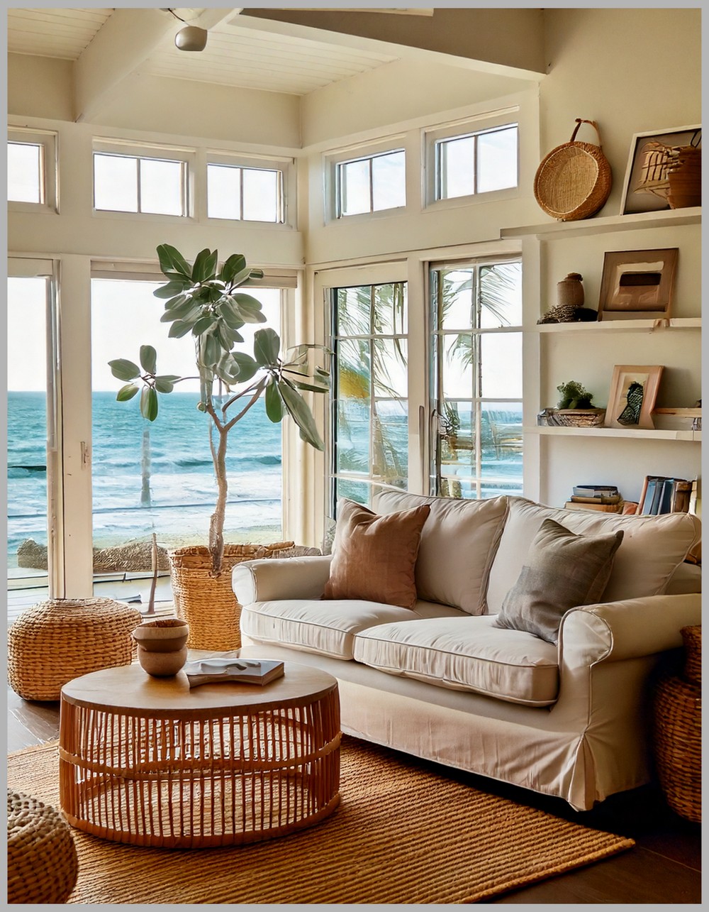 Sun-Kissed Living Area Transitional Coastal Vibe