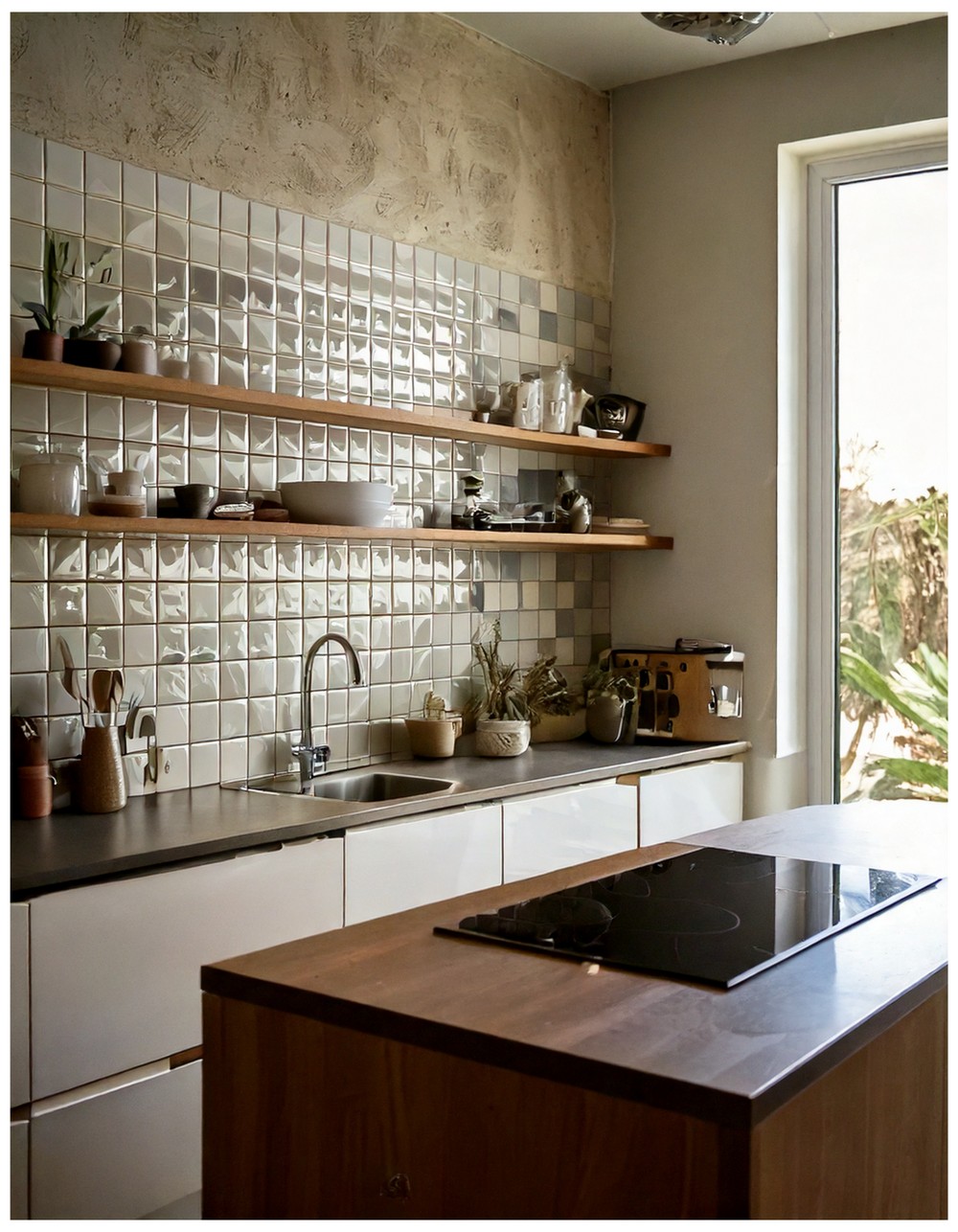 Ultra Modern Square Tile Spanish Kitchen