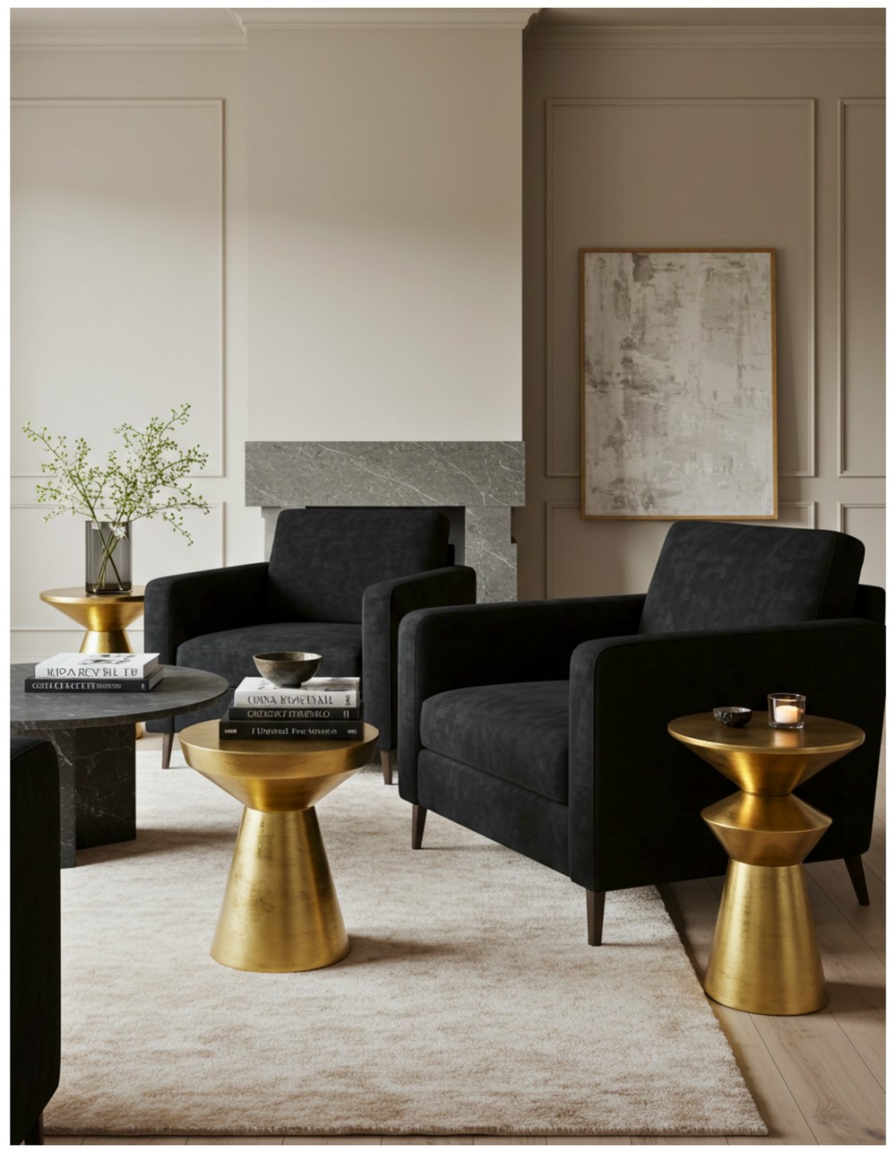 Black Accent Chairs with Luxurious Fabrics
