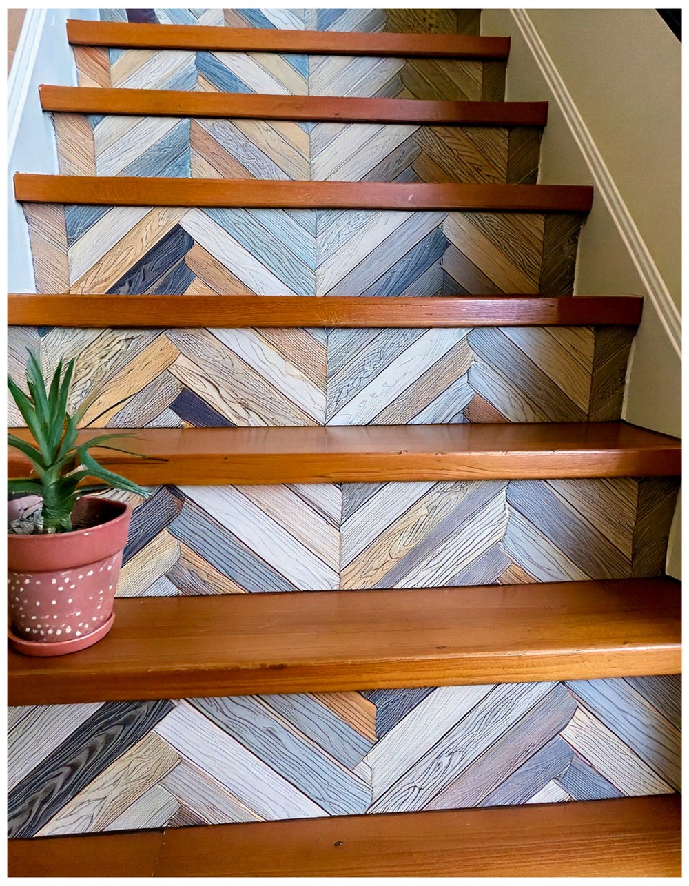 DIY Chevron Stairs