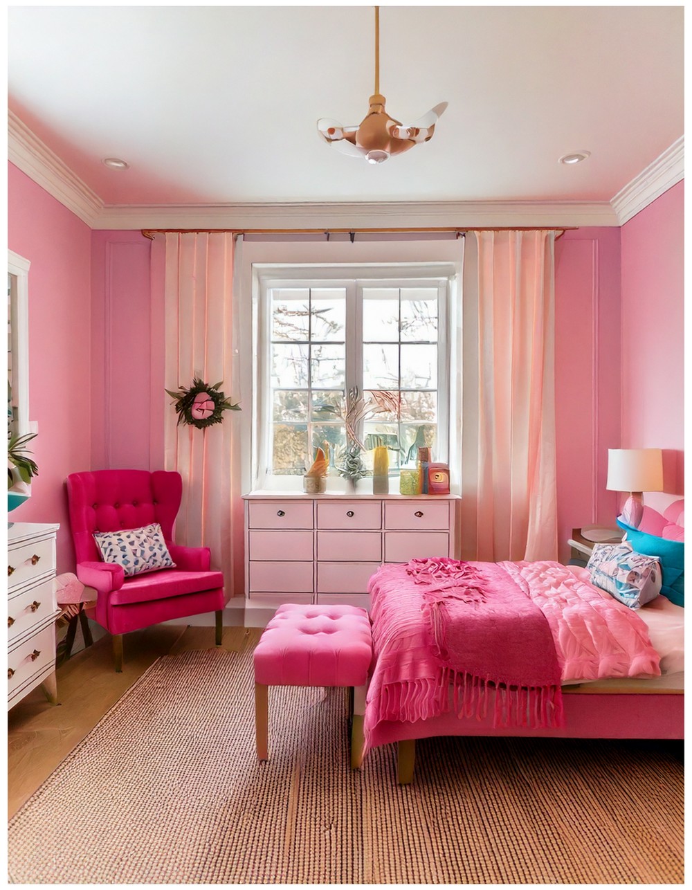 Display Pink Coastal Throw Blankets