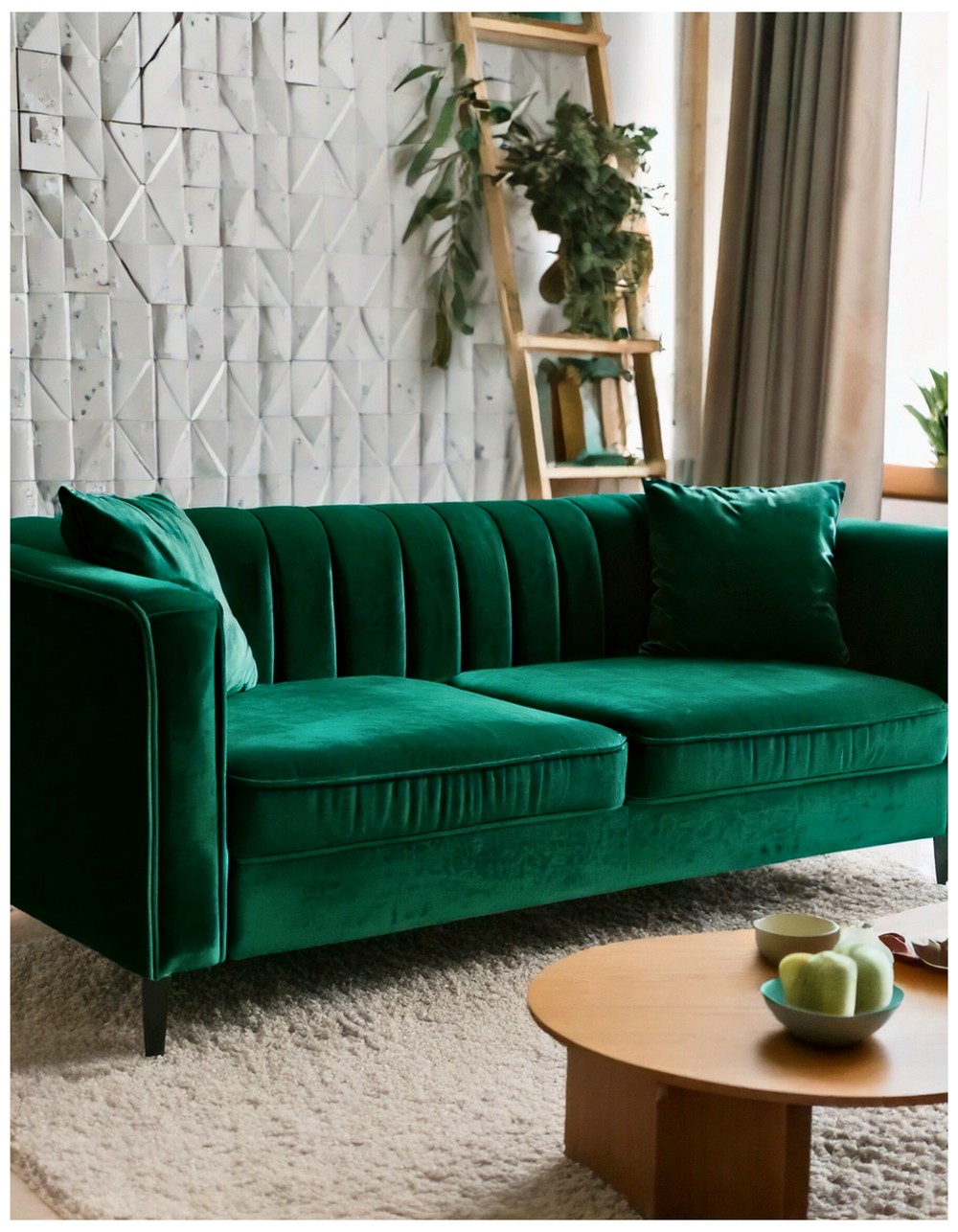 Emerald Green Velvet Sofa