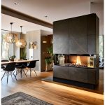 Glass-Encased Fireplace