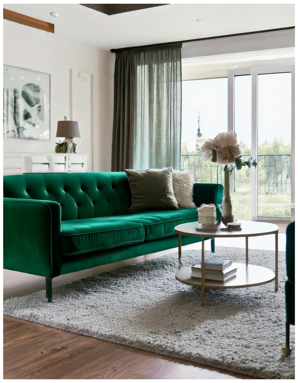 Ikea Green Velvet Sofa