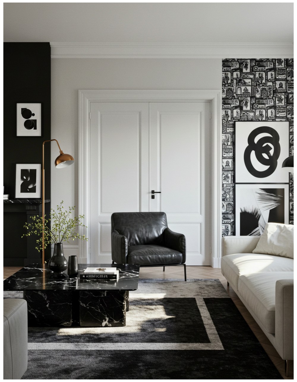 Modern Interior Design with a Focus on Black and White