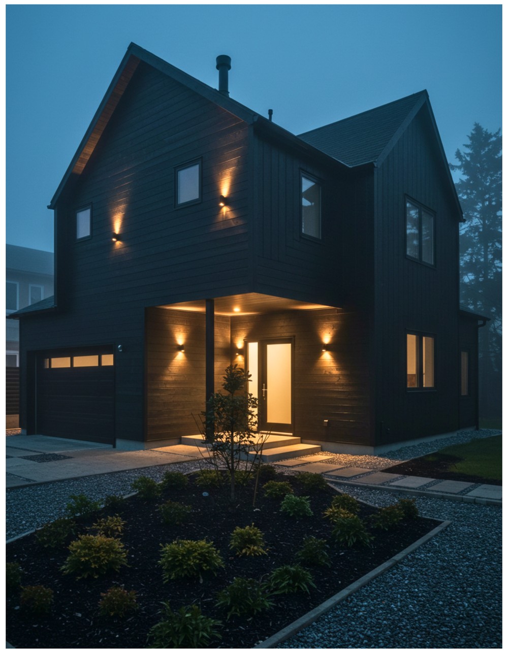 Moody Exterior with Black Siding