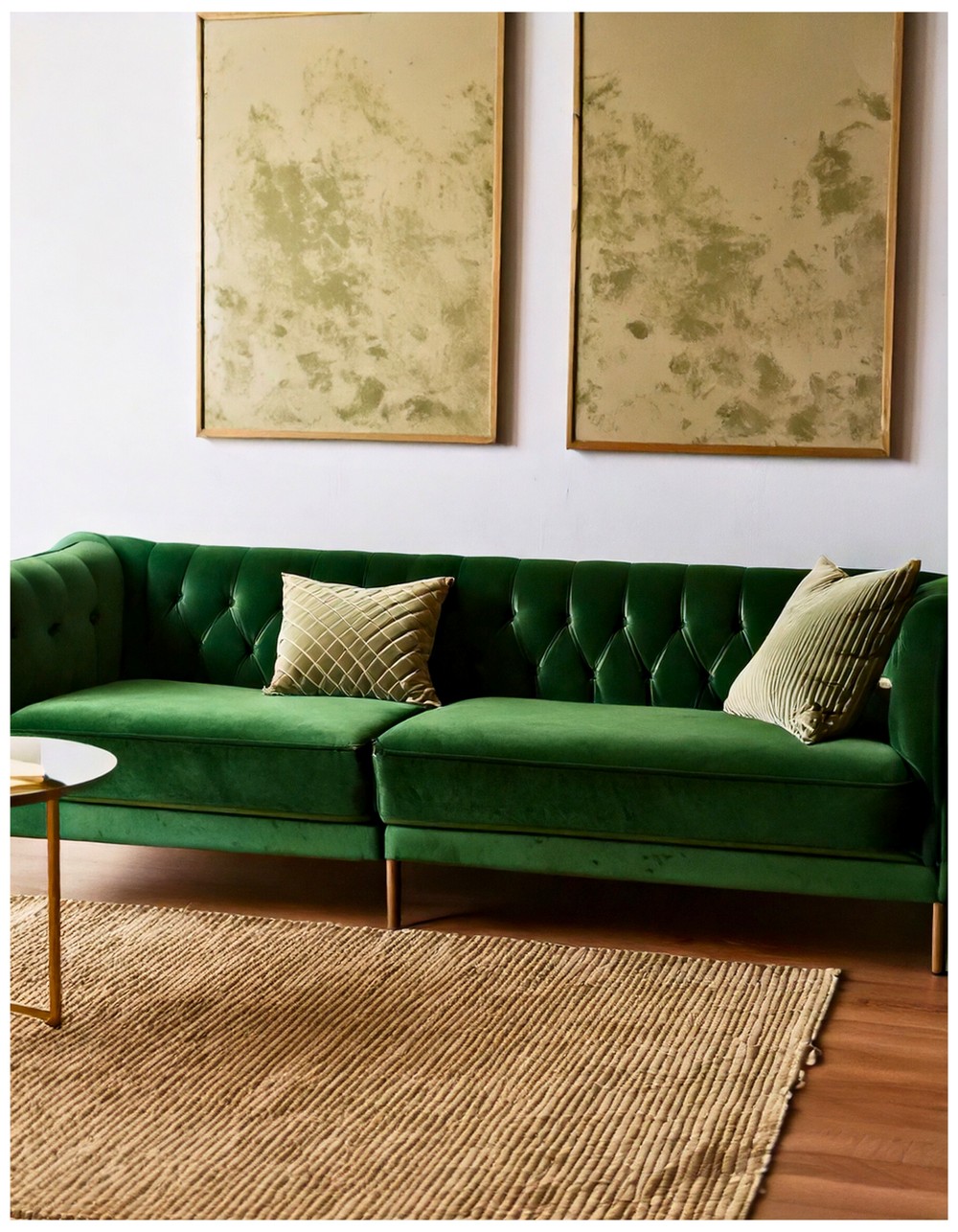 Moss Green Velvet Sofa