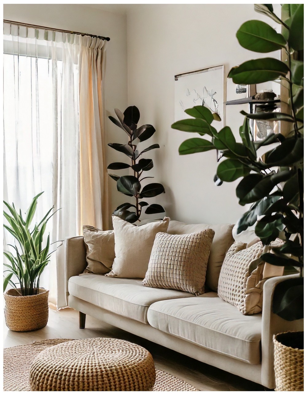 Neutral throw pillows