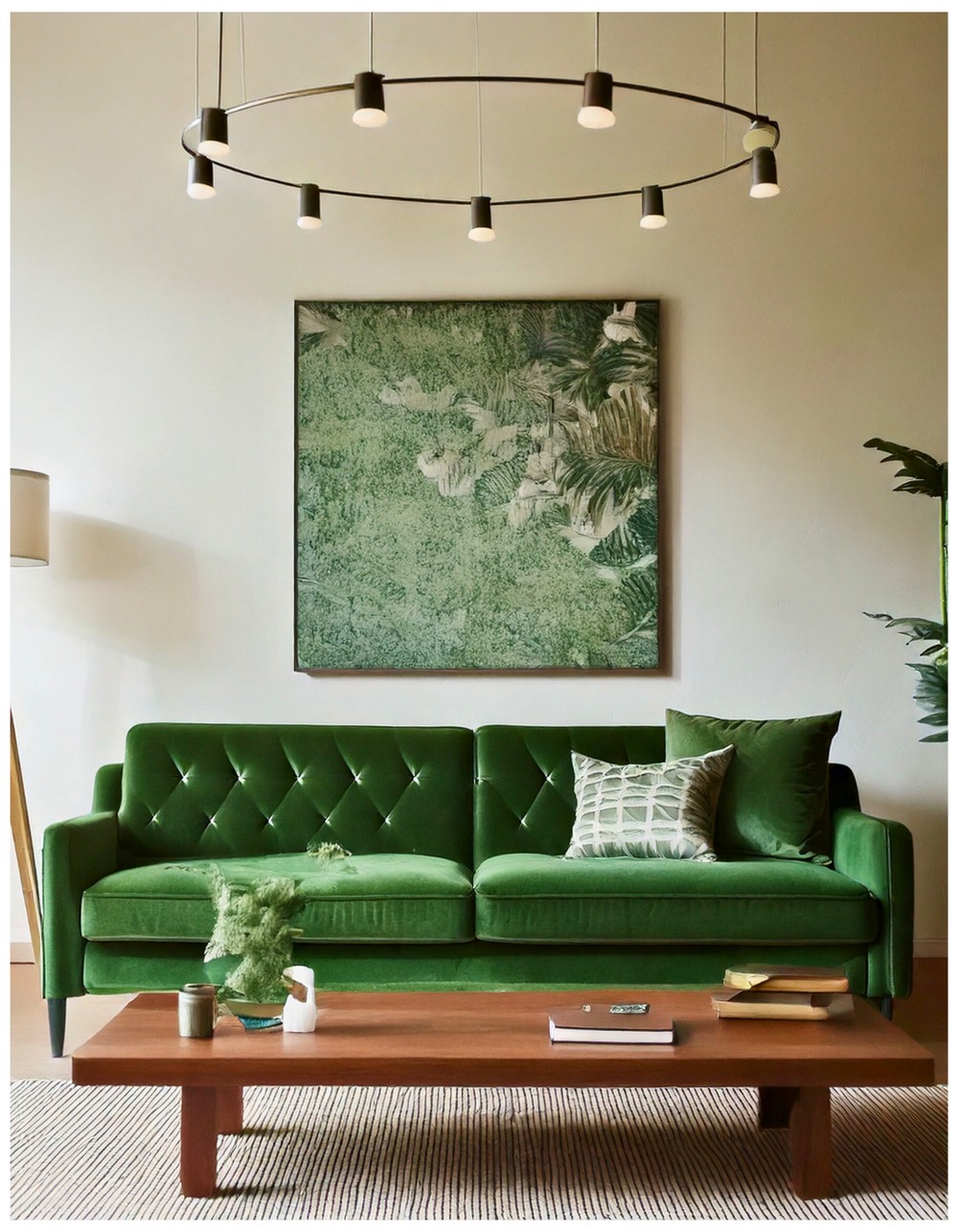 Sage Green Velvet Sofa
