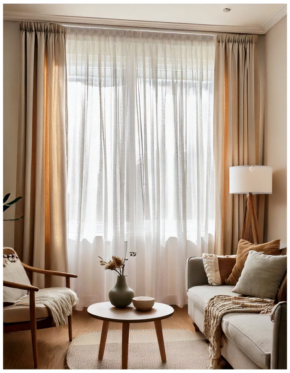 Soft linen curtains