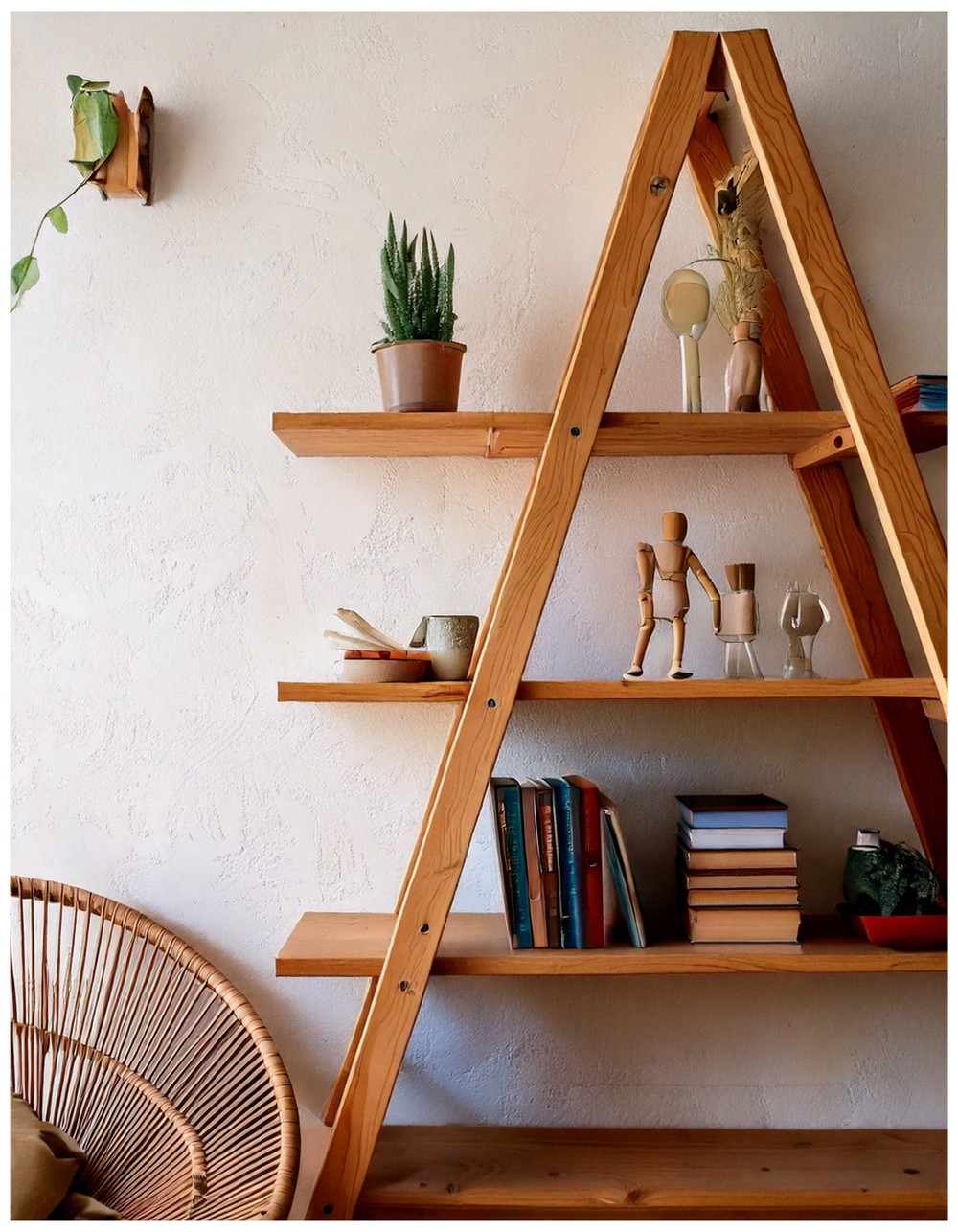 Transform the Ladder Into a Bookshelf