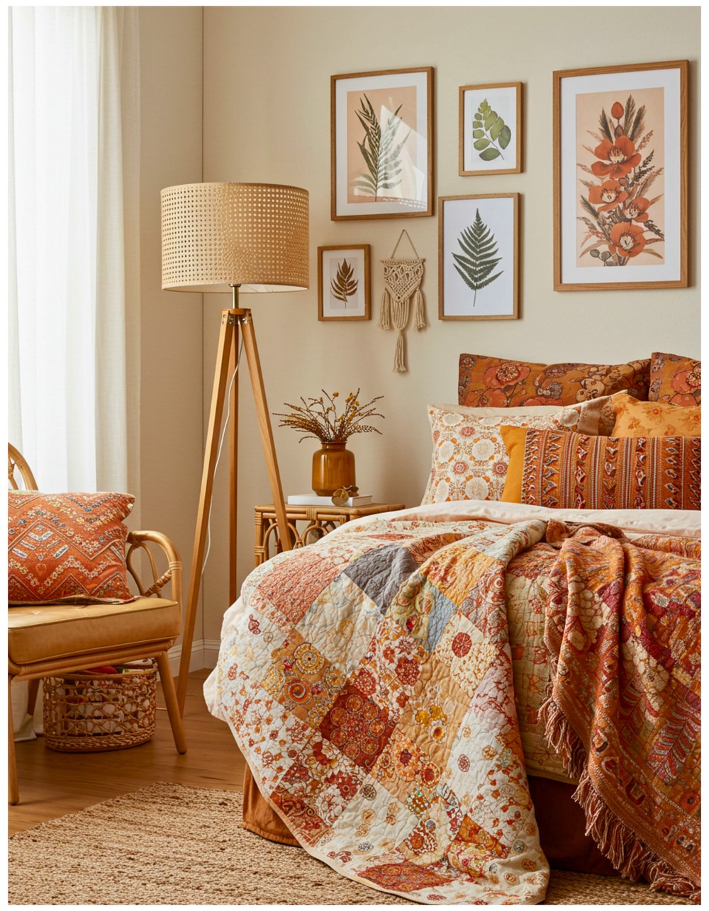 Charming Boho Bedroom Retreat with Cozy Accents