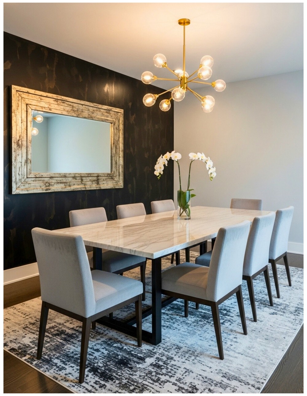 Elegant Black Accent Wall Ideas for Dining Rooms