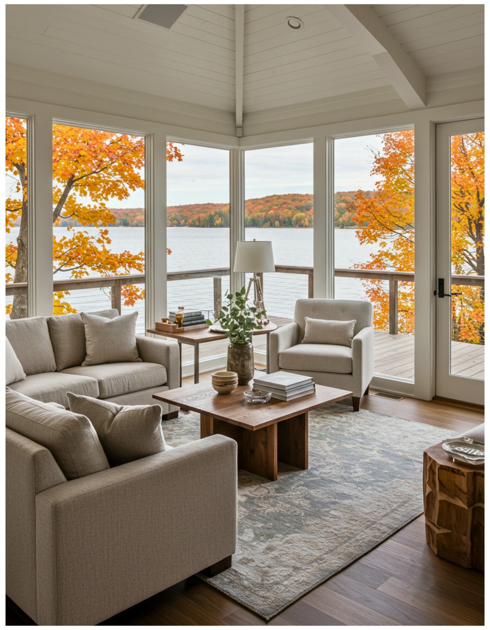 Elegant Lakehouse Design for Autumn Serenity