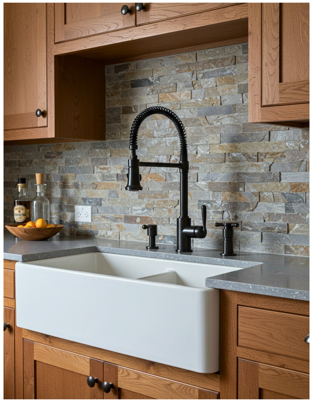 Farmhouse Sink with Modern Fixtures