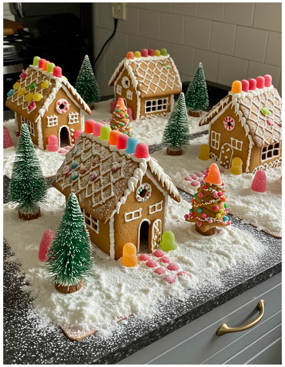Gingerbread House Display on Countertop