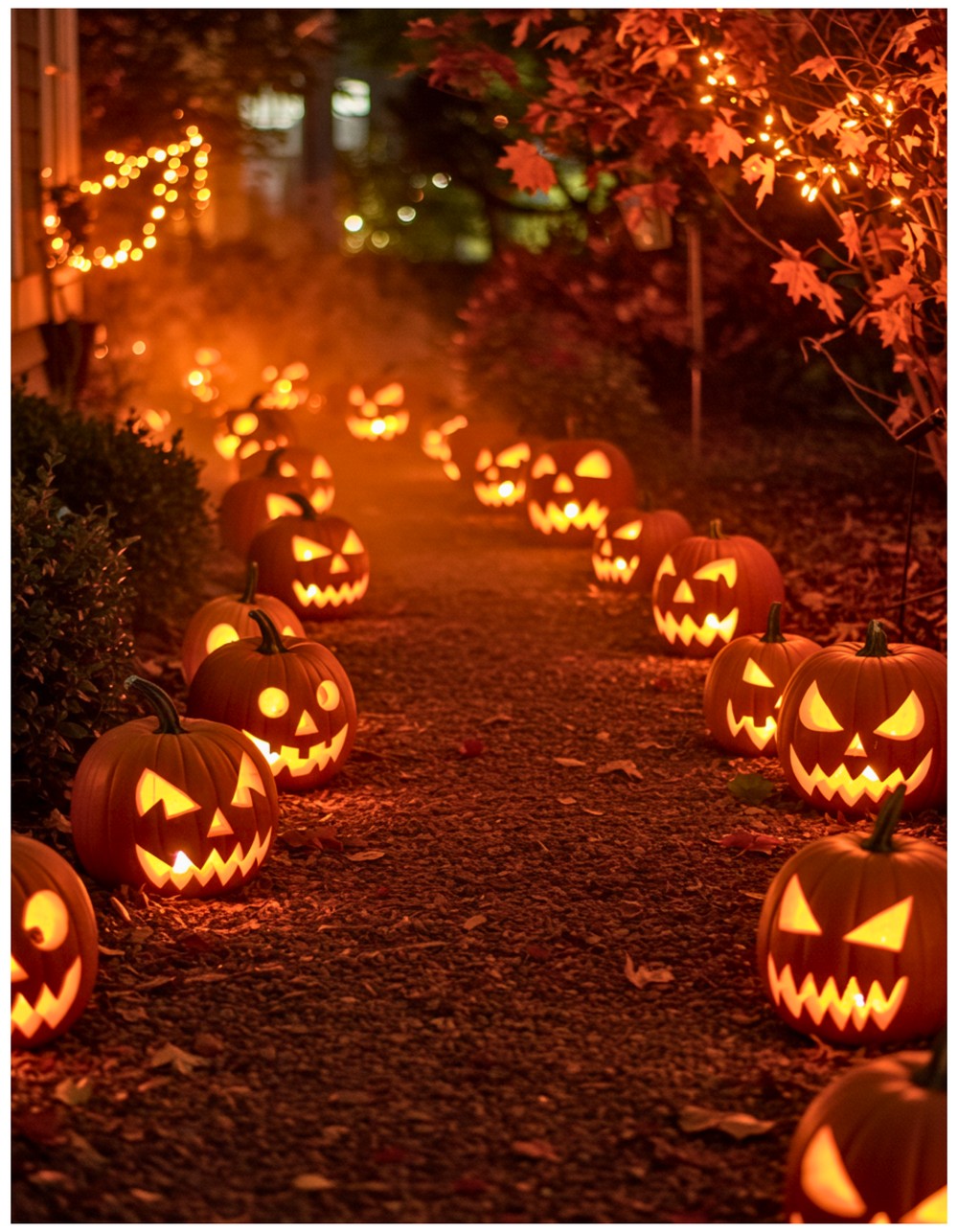 Glowing Jack-o’-Lantern Pathway