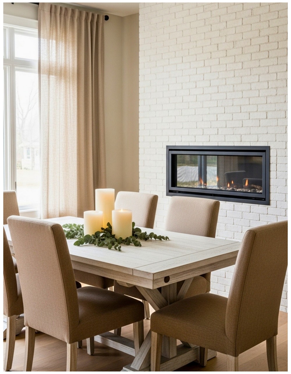 Inviting Dining Room with Fireplace Design Ideas