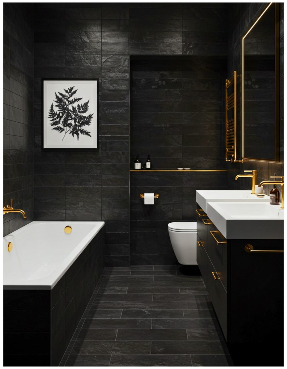 Matte Black Tiles for Modern Drama