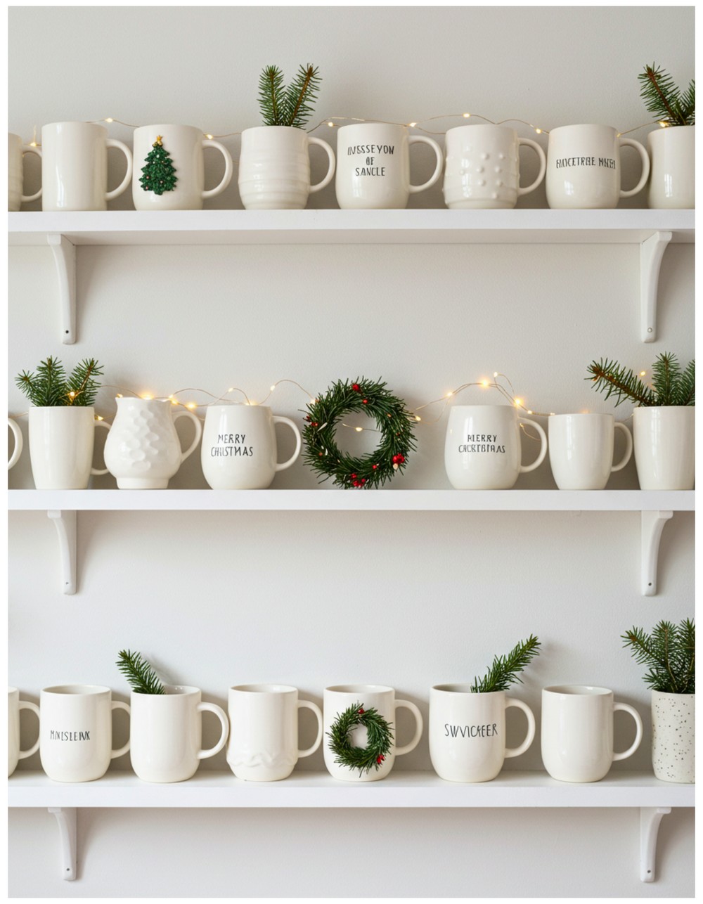 Minimalist Christmas Mug Display Shelf