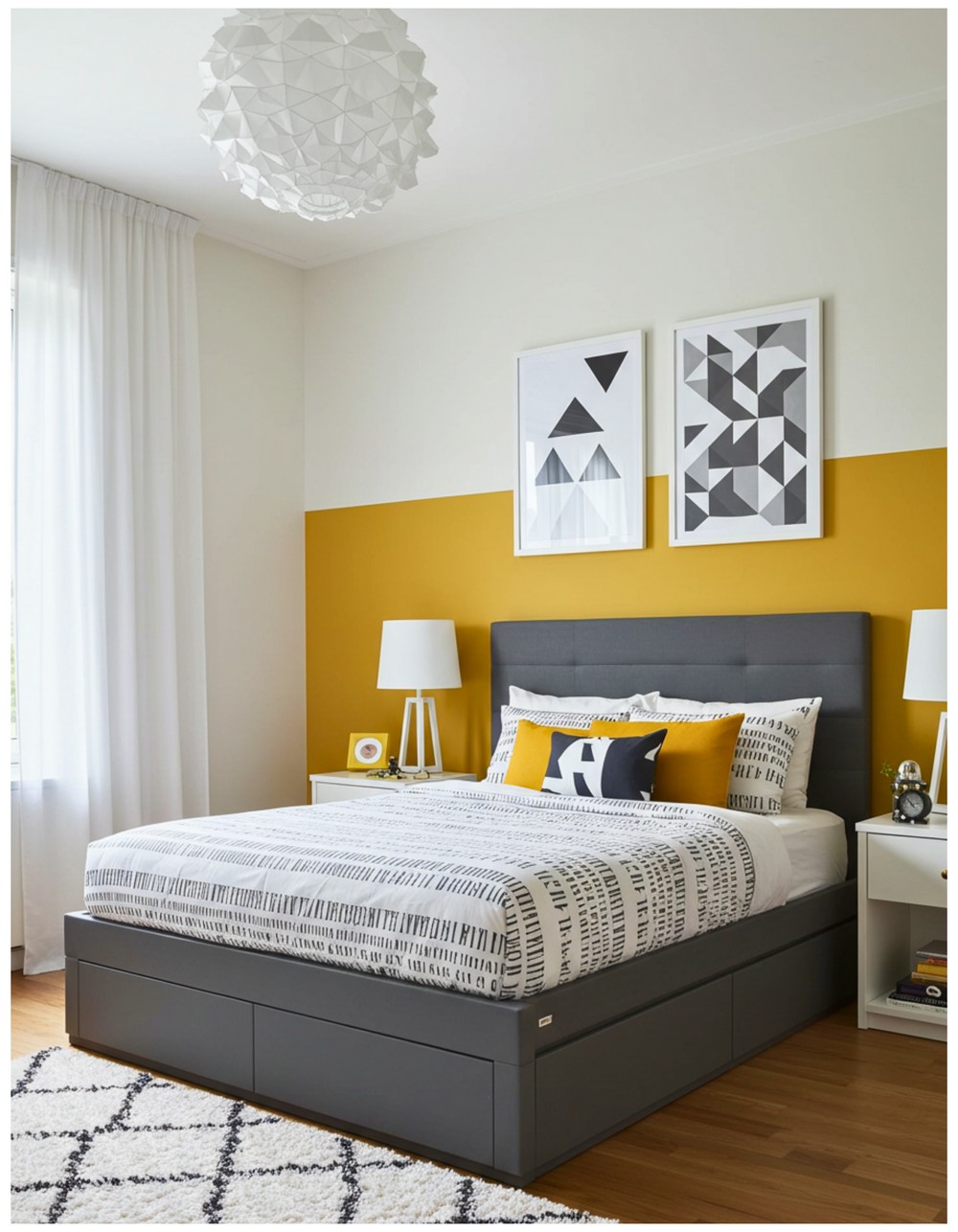 Mustard Yellow and Charcoal