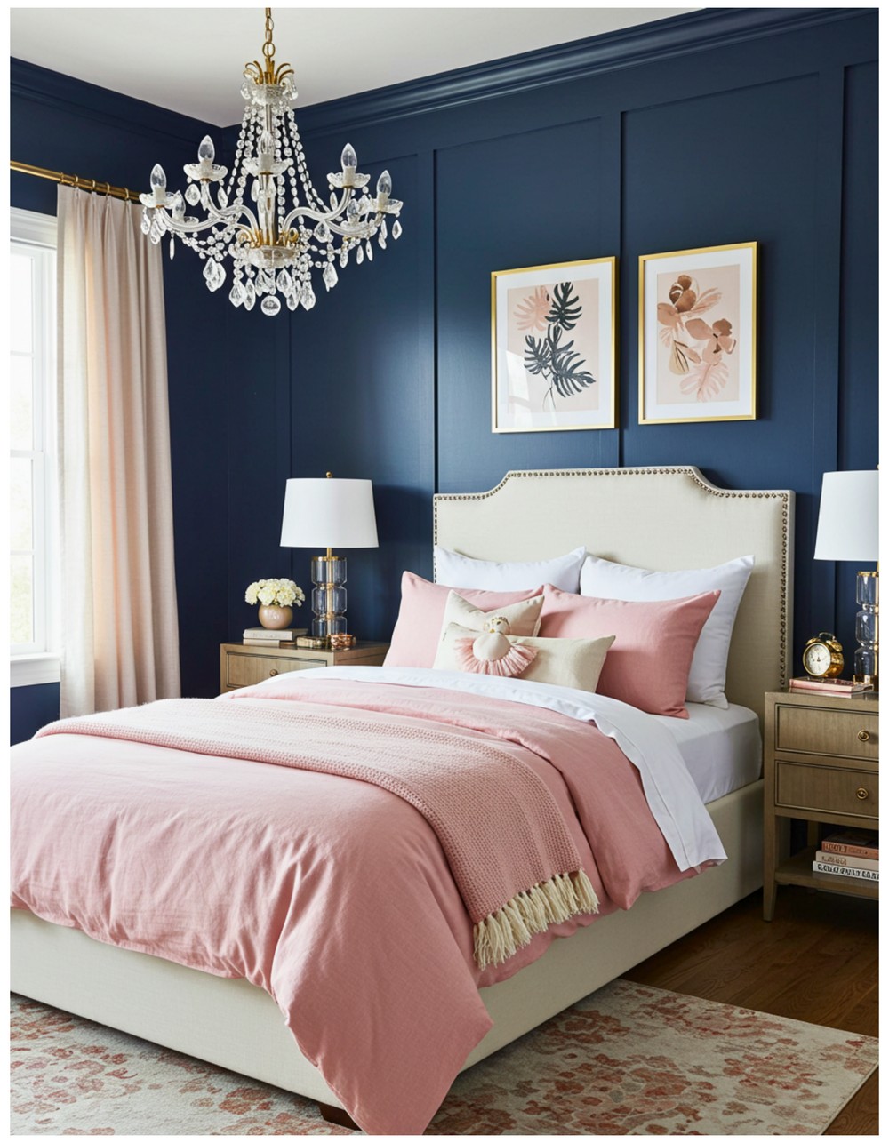 Navy Blue and Blush
