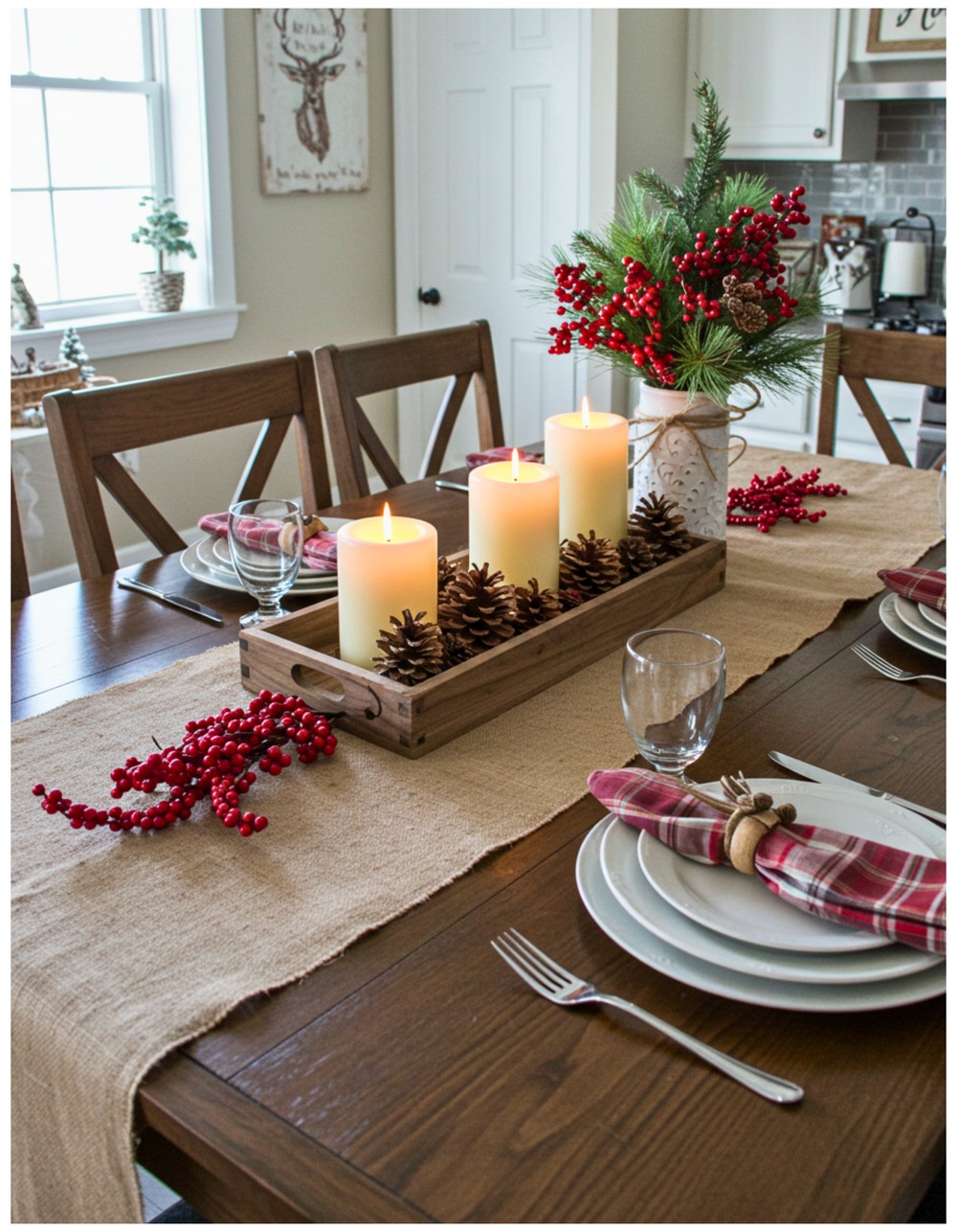 _Rustic Farmhouse Christmas Kitchen Table