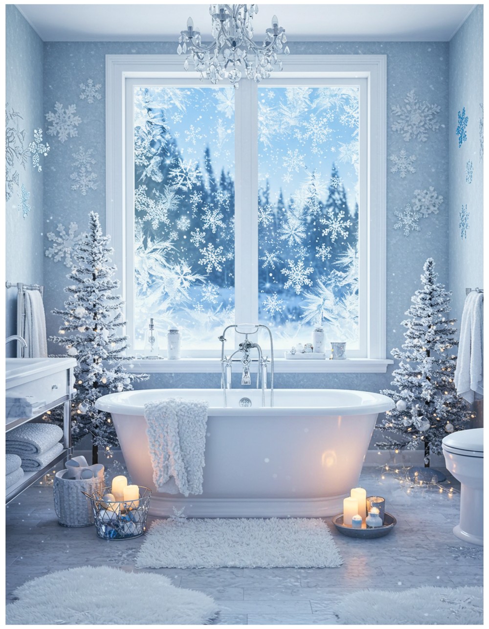 Snowy Bathroom Accents