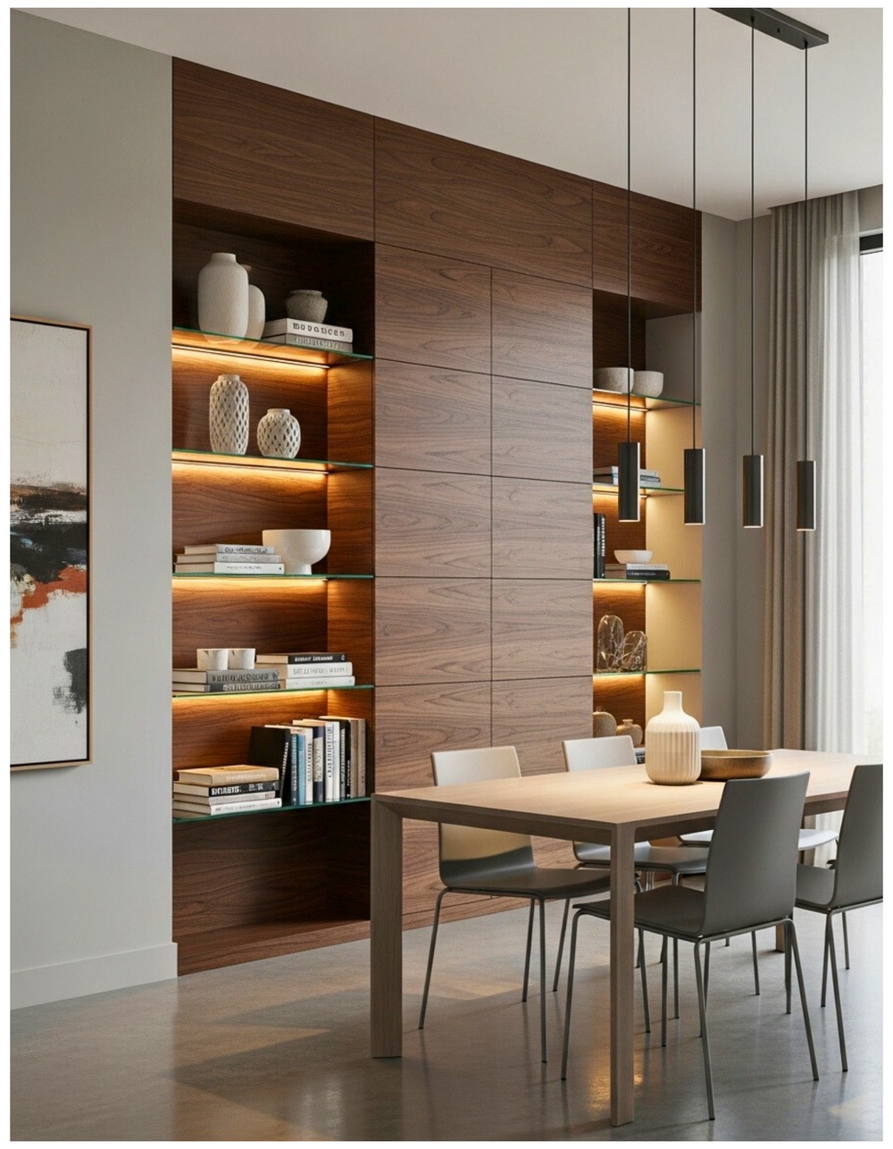 Stylish Wood Accent Walls for Dining Rooms