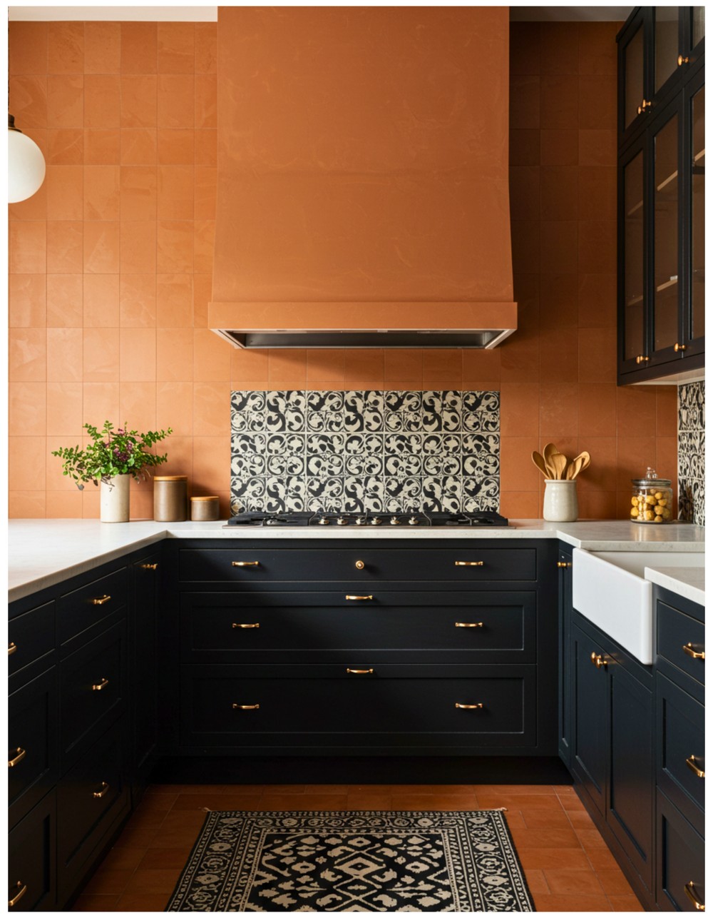 Terracotta with Bold Black & White