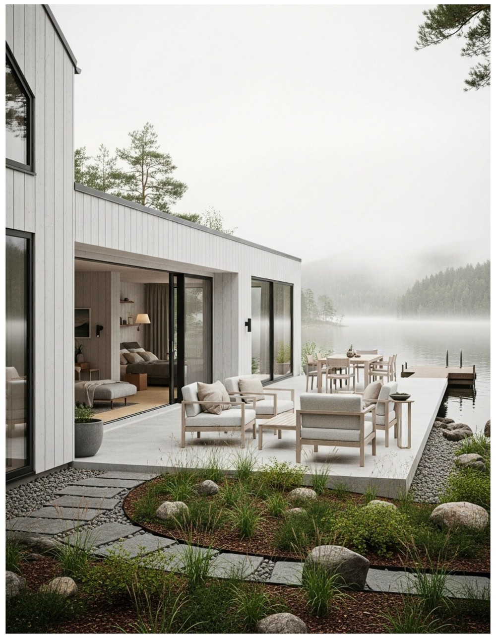 Tranquil Vibes of a Modern Scandi Lakehouse