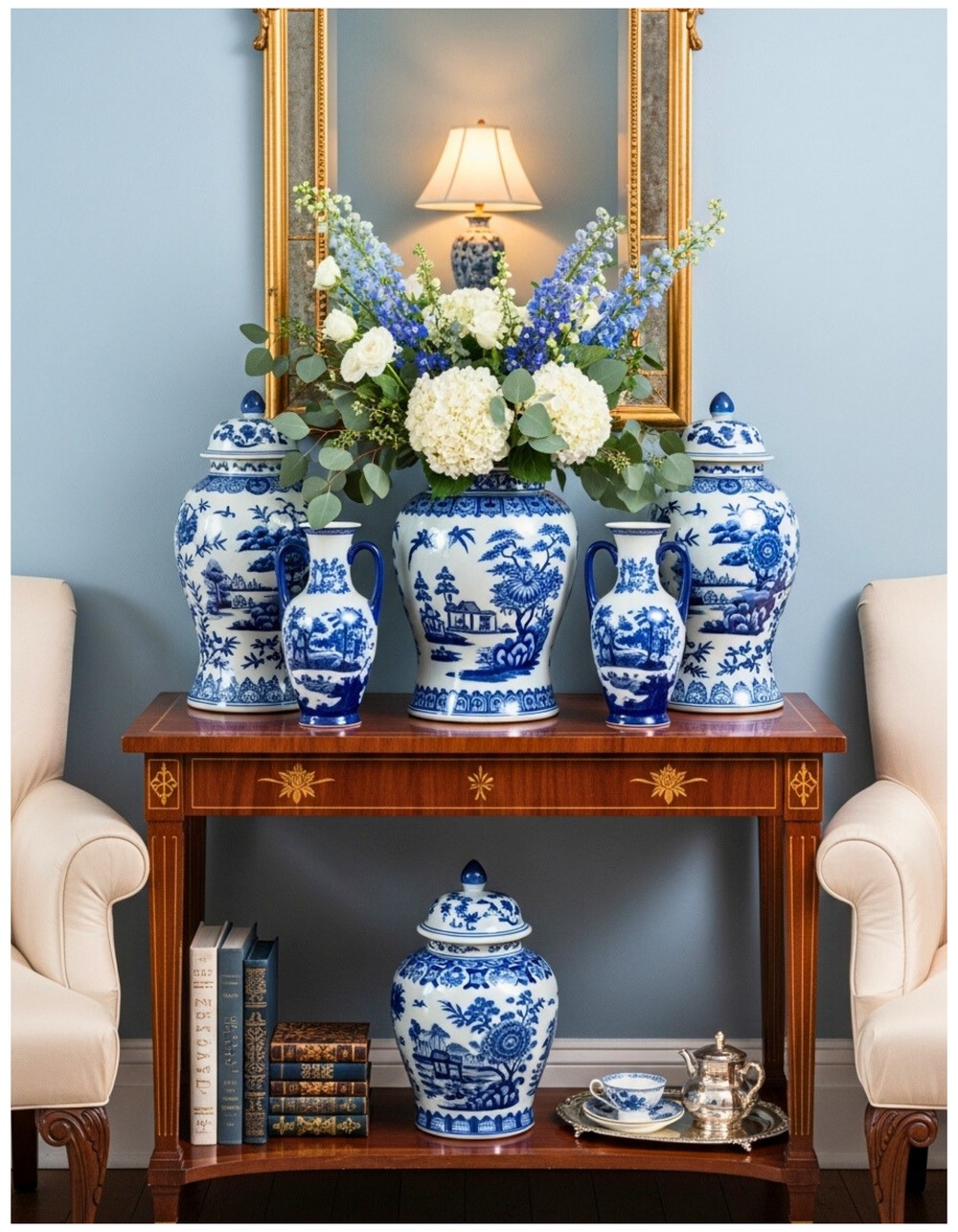 Blue & White Porcelain Display