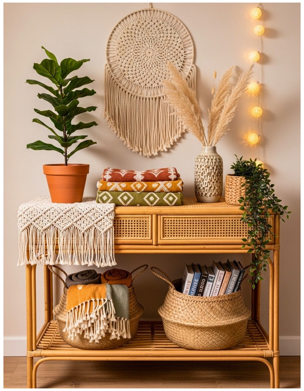 Boho Rattan Table Styling