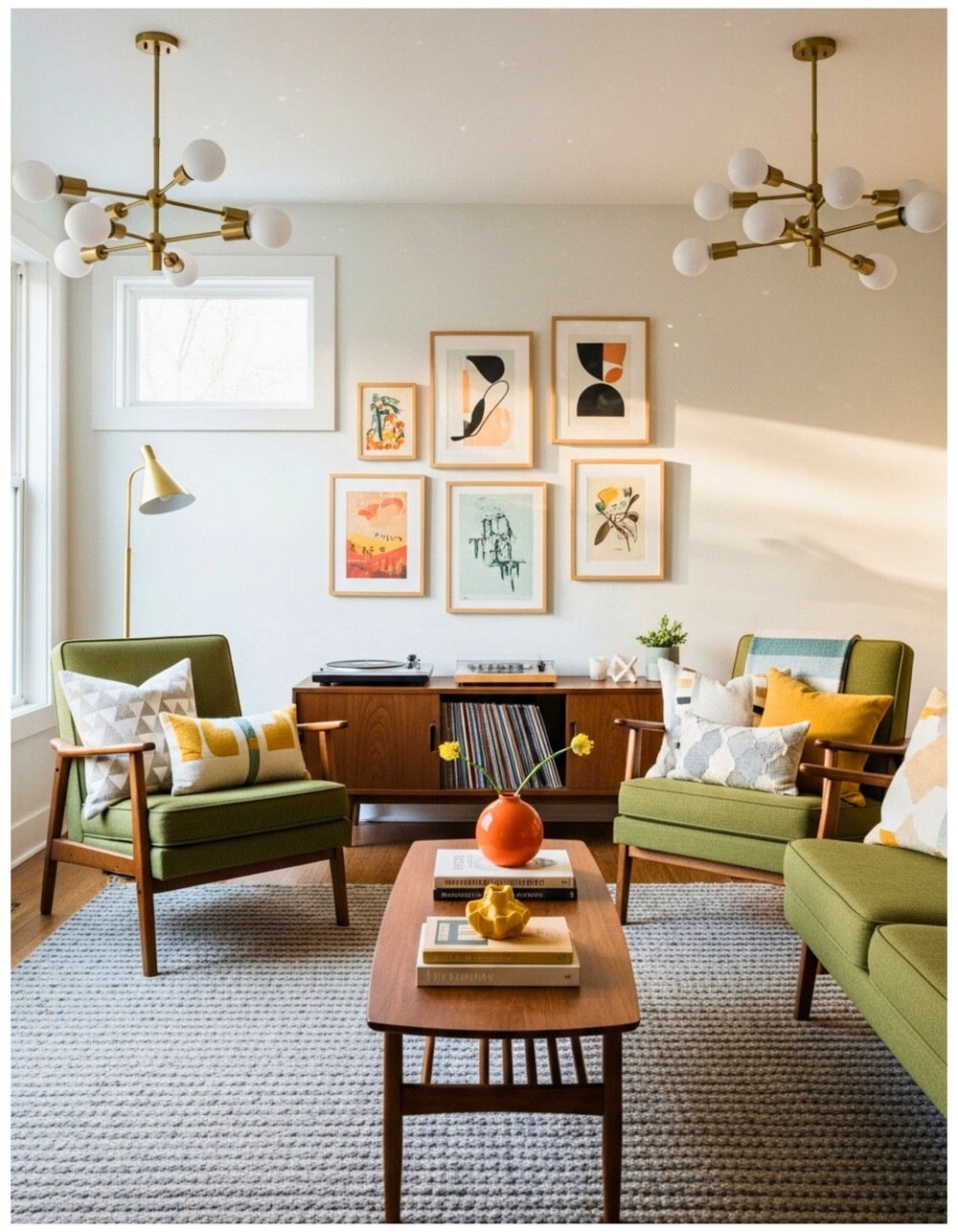 Charming Modern Mid-Century Living Room Vibes