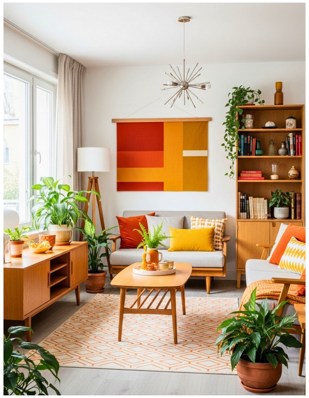 Charming Modern Mid-Century Living Room